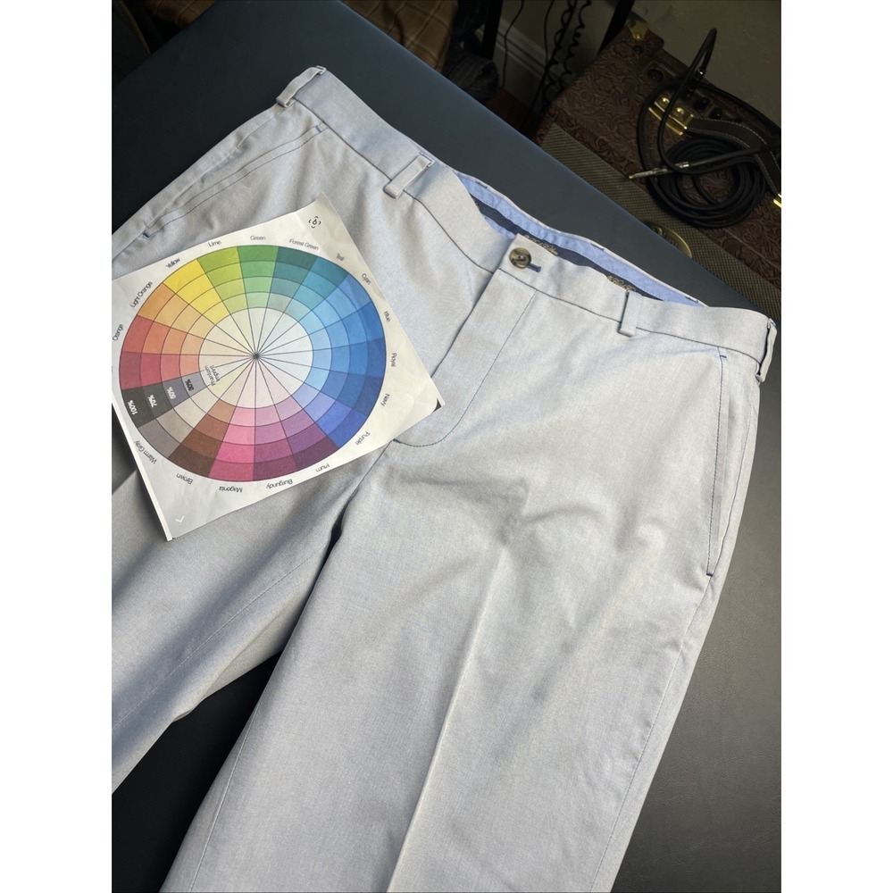 Brooks Brothers Clark Chino Light Blue Men Pants 34x28 100% Cotton PERFECT